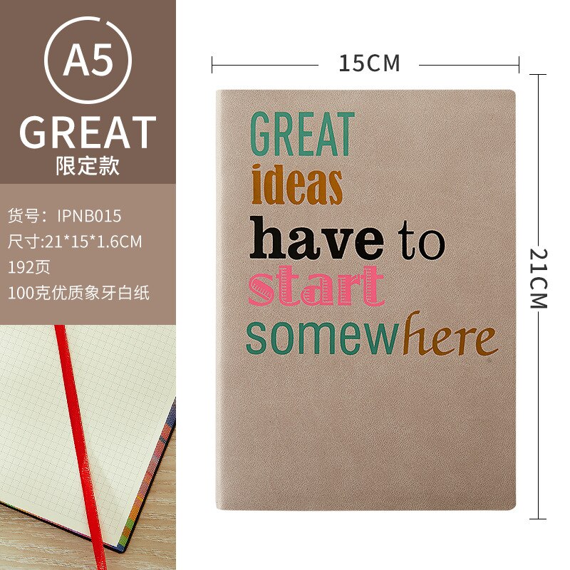 Grid Notebook Grid Rainbow Edge Journal Waterproof PU Skin Thickened Notepad Notebooks and Journals Planer: Great