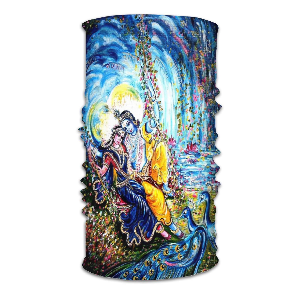 Radha Krishna Jhoola Leela Volwassen Hoofd Bandana Magic Halsdoek Gezicht Cover Veelzijdigheid Caps Fietsen Elastische Snood Chouchou