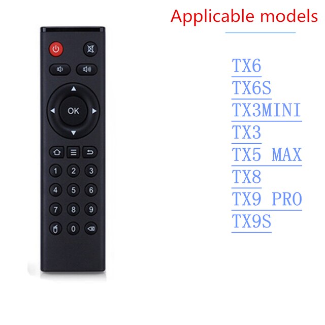 Mando a distancia IR para Android TV Box H96 max/tX6/X96q/X88 pro/HK1 box/H50/TX3mini/T95 plus/a95x f4, Control remoto de repuesto: RED