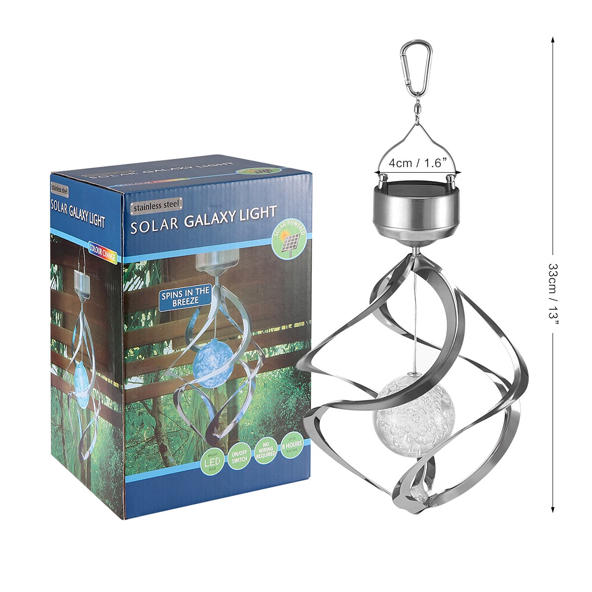 Soldrevet led vindklokke lys haven hængende spinner lampe farve skiftende snor lys udendørs lanterner udendørs lys
