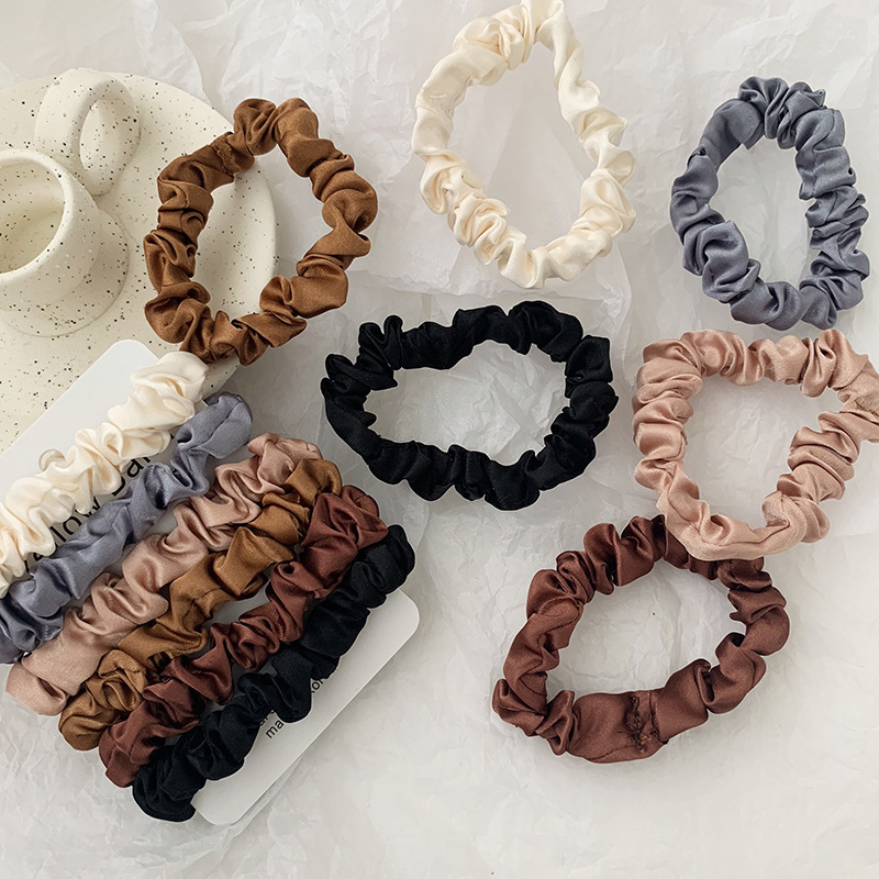 Lazos para el pelo de seda para mujer, coleteros de goma, banda elástica, accesorios para el cabello, 6 unidades por Set