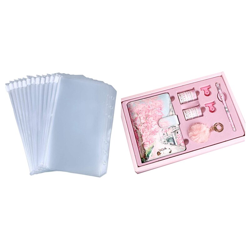 Lot 12 Pochettes A6 Avec Anneaux 6 Trous - Poches Zippées Étanches Planificateur Budget Couleurs Assorties