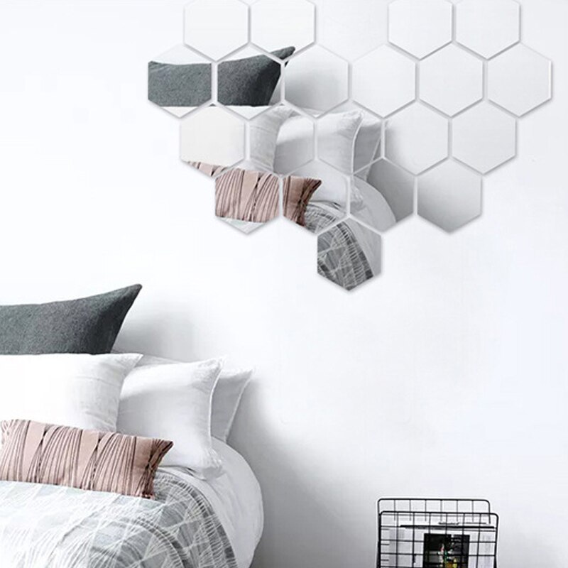Mirror Wall Sticker Reflective Self-adhesive DIY PET Crystal Mirror Wall Decals Waterproof QJS Shop