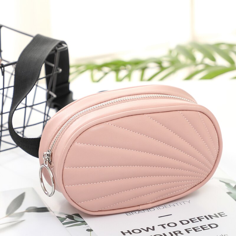 Vrouwen Faishon Rits Taille Pack Fanny Pack Pu Leahter Heuptas Taille Riem Vrouwelijke Portemonnee: pink