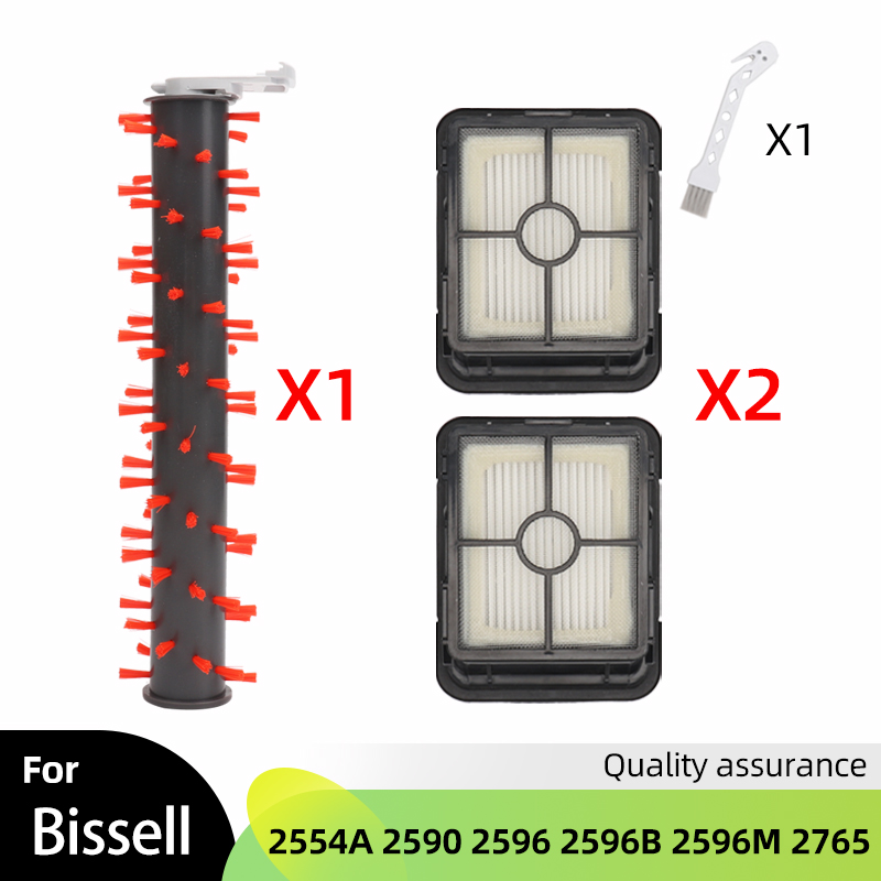 Main Brush HEPA Filter For Bissell Crosswave Cordless Max 2554 2554A 2590 2596 2596B 2596M 2765 2765F 2765Z 2767Z 2765E 2765N: WHITE