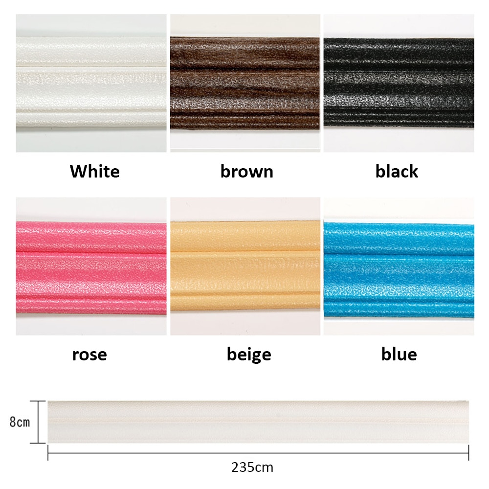 Waterproof 3D Wall Sticker Self-Adhesive Baseboard Border Stickers Frame Sticker Foot Line Stickers Bathroom Tile Waist Line