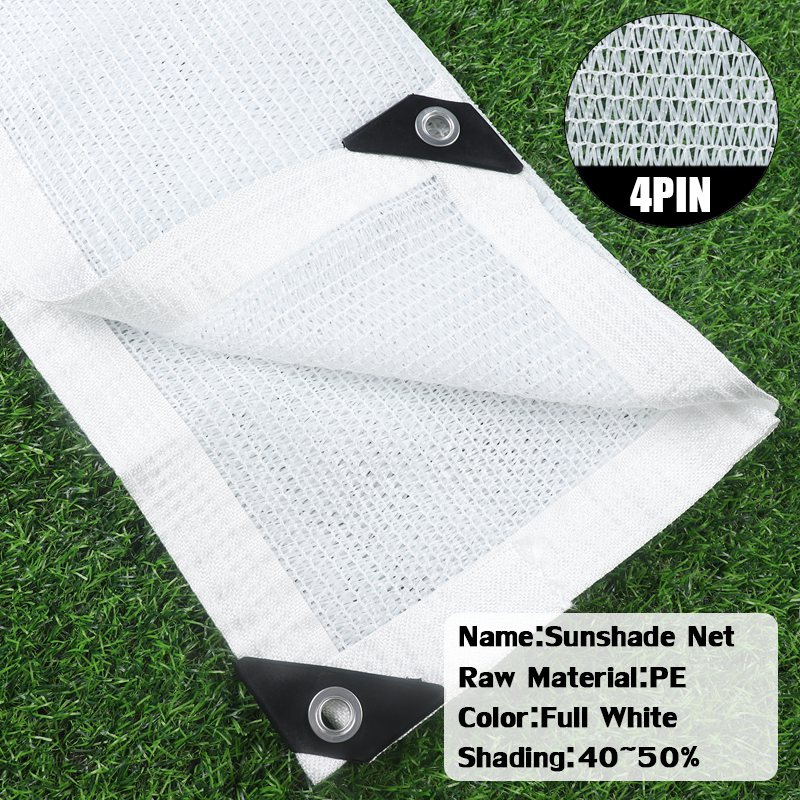 4Stift 40 ~ 50% weiße Pflanzen Sonnenschutz Netz Garten Sonnenschutz Pe Stoff Schattierung Sichtschutz draussen Schatten Baldachin UV-Schutz: 2*2.7