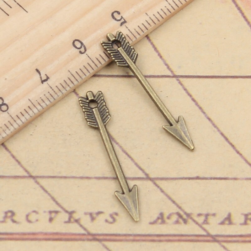 30Pcs Charms Arrow 30X5Mm Tibetaanse Brons Zilver Kleur Hangers Antieke Sieraden Maken Diy Handgemaakte Craft: Antique Bronze Plated