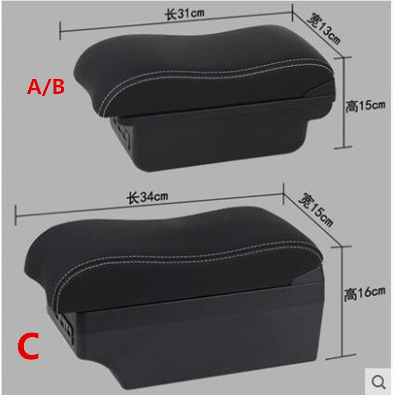 Leather Car Armrest Stroage Box for Chevrolet Spark Interior Parts Center Console Armrest
