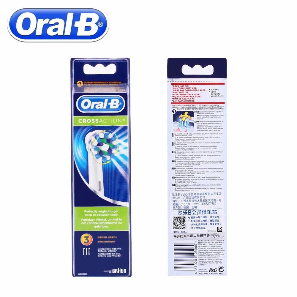 Oralb EB50 Elektrische Tandenborstel Heads Opzetborstel Vervangbare Opzetborstels