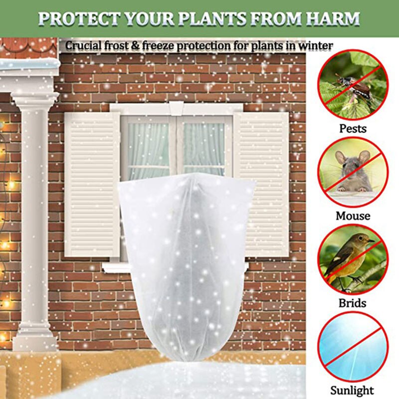 Cubierta de planta cálida para invierno, arbusto de árbol, bolsa protectora de plantas, protección contra heladas para patio, plantas de jardín, árbol pequeño contra el frío U2