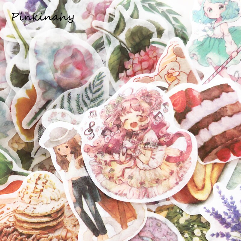 100 X Kawaii Girls Decorative Stickers Cartoon Animal Scrapbooking Stickers For Journal Planner Diy Crafts Scrapbooking Diary