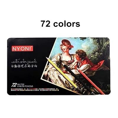 NYONI-lápices de acuarela suaves para artista, Kit de lápices de colores solubles en agua para dibujar y pintar, suministros de arte para niños: 72 colors