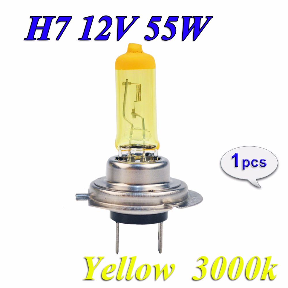 Flytop H7 Halogeenlamp 12 v 55 w 1 stuk Geel 3000 k Quartz Glas Xenon Auto Koplamp Auto Lamp