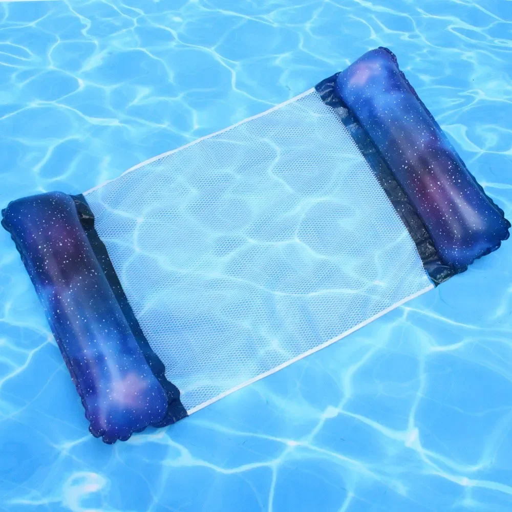 Sofá de agua para natación, hamaca inflable, estera flotante para adultos, tumbonas de piscina, camas, accesorios de plegables a rayas: Borgoña