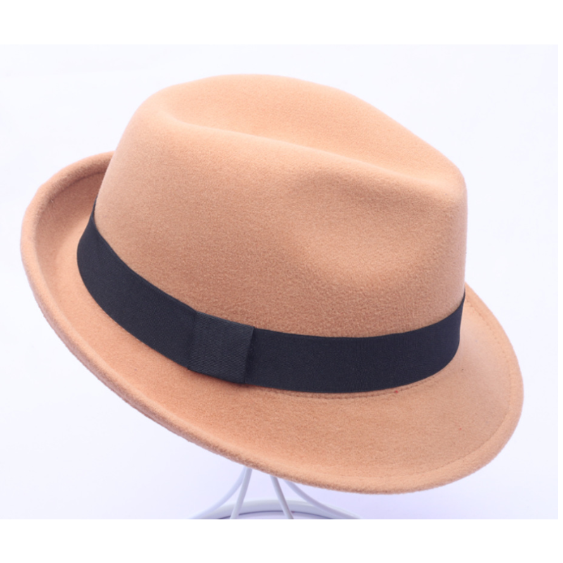 Gorras de Jazz de 9 colores, sombreros de Caballero de imitación de lana para mujeres y hombres, sombreros de fieltro para mujeres, gorras redondas europeas y americanas, sombreros con lazo: 8