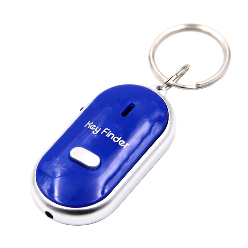 Fjärrkontroll för borttappad nyckel locato 4 färger smart nyckelplacering mini anti-förlorad nyckellokalisering visselpipa blinkande summer lokalisering nyckelring tag tracker: Blå