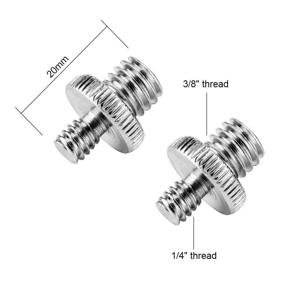 Camera Schroef Bouten Vervanging Pack 1/4 Man 1/4 Mannelijke Dubbele Stud + 3/8 Man 1/4 Mannelijke Schroef + 1/4 "Tot 3/8" Convert Schroef