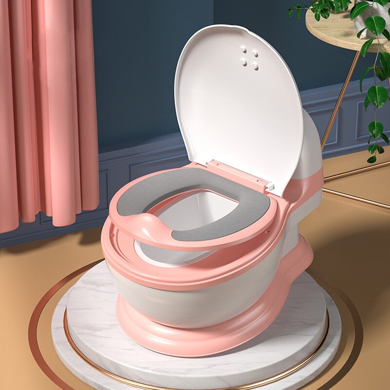 mini baby kids potty chair small children size toilet training: pink PU cushion