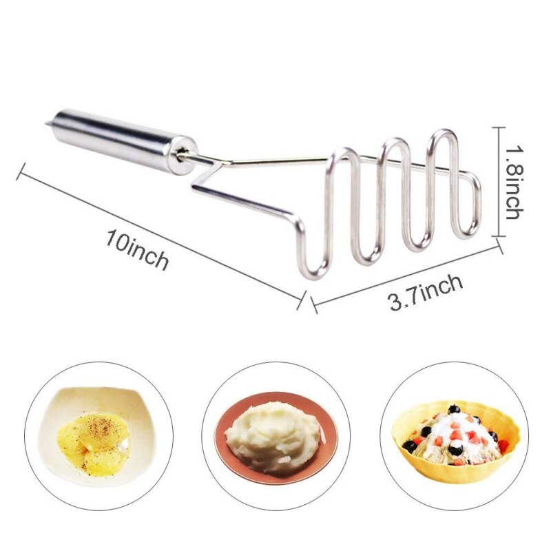Rvs Wave Vorm Aardappel Fruit Stamper Keuken Accessoires Voor Handig Glad Aardappelpuree Glad Mash Keuken