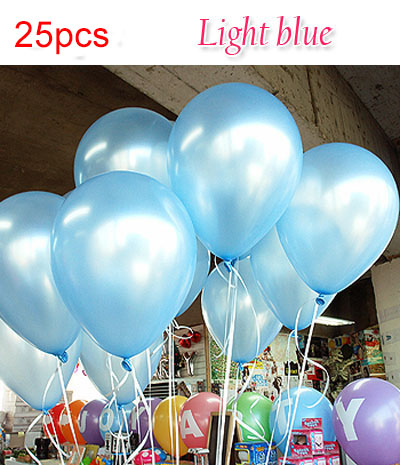 25 stks/partij Party Bruiloft Decoratie Multicolor roze witte Ballon Verdikking Peer Impulsen Gelukkige Verjaardag Feestartikelen Ballonnen: Light Blue
