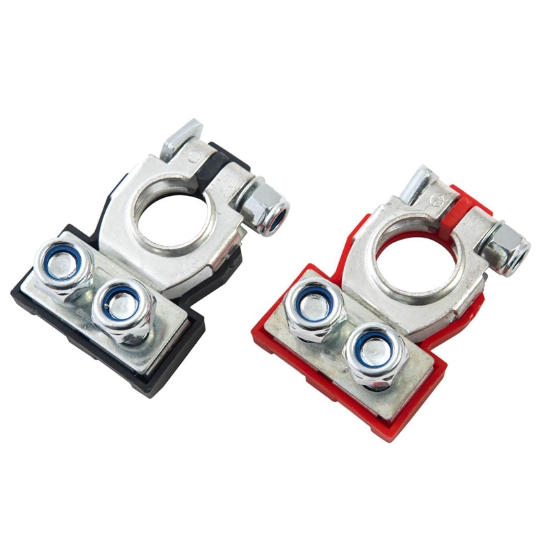 2 Pcs 2-Way Battery Terminals Car Battery Terminal Positive and Negative Car Battery Pole Terminals: Default Title