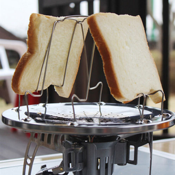 Eas -4 skiva campingbröd toastbricka gasspis spis grill grill brödrost