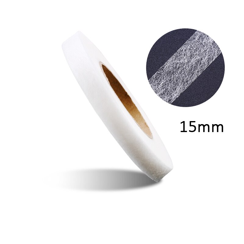 Fita para tecidos com cola adesiva, derrete em ferro, dupla face, patchwork, costura, acessórios de costura, diy: 15mm white