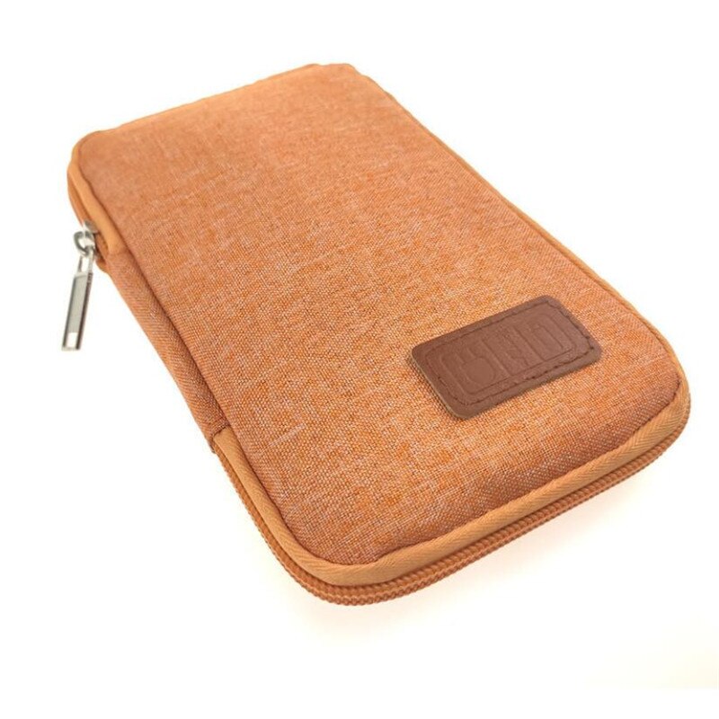 Reisen Bausatz Kleine Tasche praktisch fallen Digitale Gerät Gerät USB Kabel Daten Kabel Organizer Reise Eingefügt Tasche Lagerung Tasche: Orange