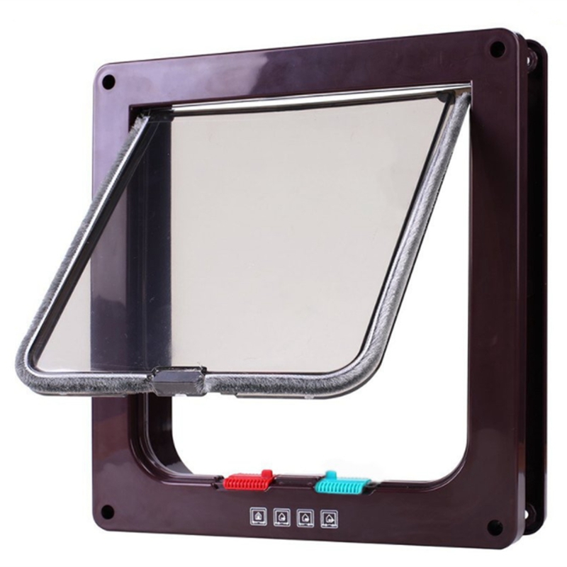 Pet Screen Deur, Binnen Deur Afsluitbare Magnetische Flap Screen Automatische Afsluitbare Zwarte Deur Voor Puppy Hond En Kat Deur: Bruin