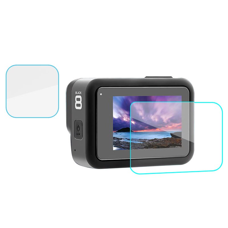 Protecteur d'écran pour Go Pro Hero 8 noir accessoires Film de protection verre trempé pour Go Pro Hero8 Action caméra accessoires