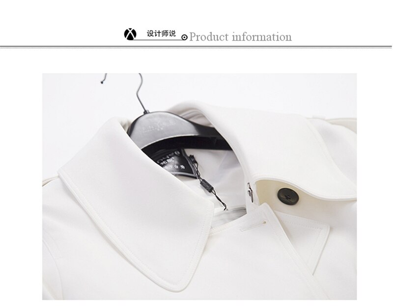 Lente Herfst Casual Lange Wit Windjack Vrouwen Mode Double-Breasted Slanke Lange Mouw Trenchcoat M607