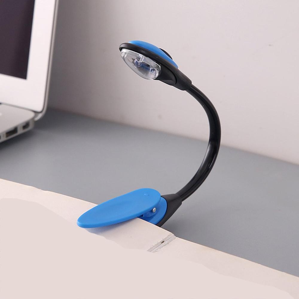 Leeslamp Led Boek Licht Traploze Helderheid Micro Usb Oplaadbare Clip On Lamp Met Flexibele Zwanenhals: Blauw