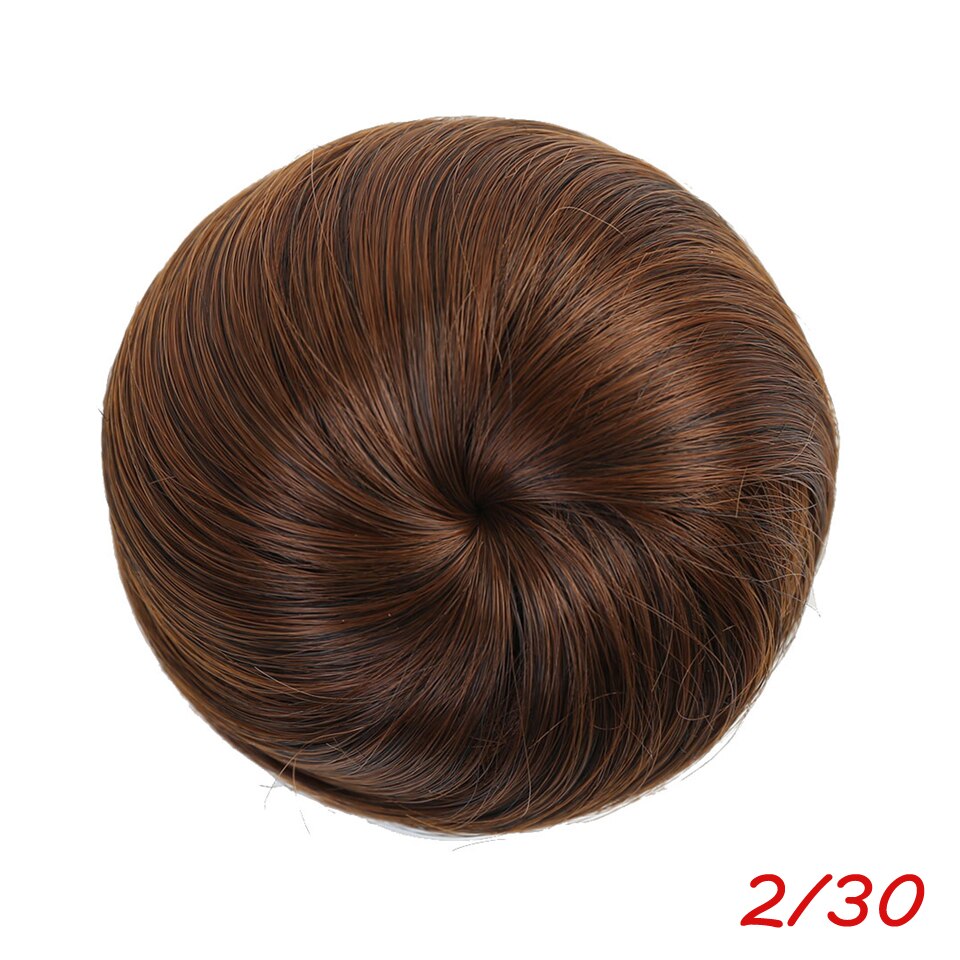 Meifan syntetisk glat hår elastisk chignon hårstykke snoretræk donut gummibånd chignon bolle klip i hår extensions: 2-30