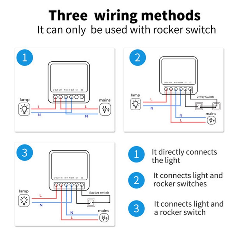 16A Wifi accorto interruttore Modulo interruttori luce casa intelligente Controllo bidirezionale Funziona con Tuya accorto vita con Alexa Google casa condivisione