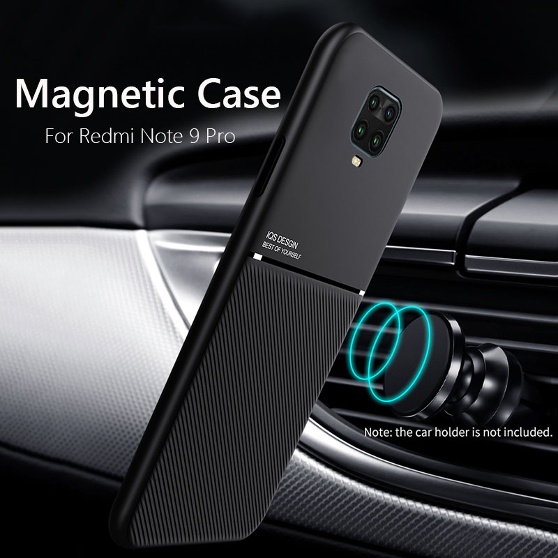 Funda magnética de cuero para coche, carcasa de Marco suave para Xiaomi Redmi Note 9 Pro, 9S, Note 9 Pro Max