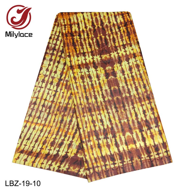 Latest Plaid Tie-dye Bazin Cotton Fabric African Style Cotton Fabric for Daily Clothing LBZ-19