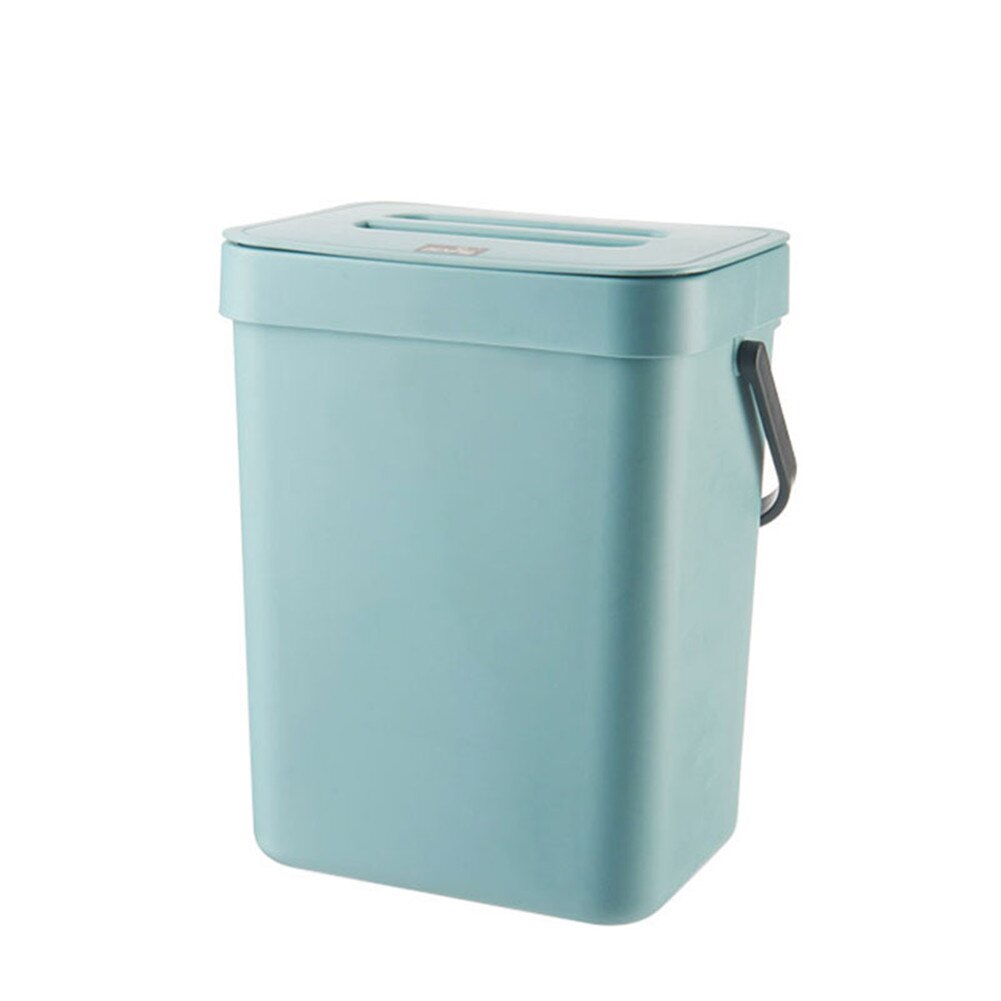 Ho Kitchen Hanging Open Cover Waste Bucket Household Living Room Bedroom Wall Hanging Portable Rectangular Trash Can SMR88: Blue  3L