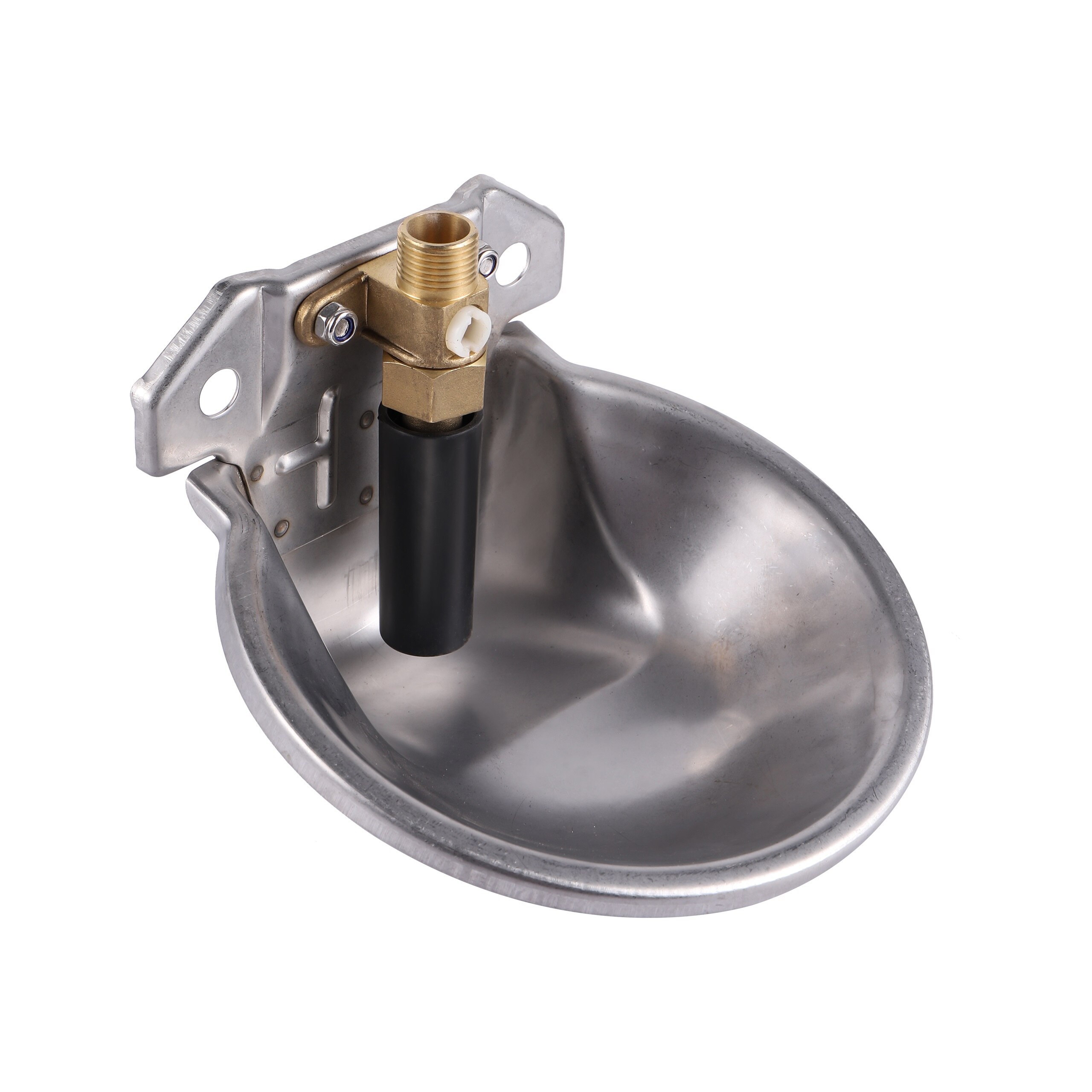 Tazón de agua para ovejas, cabras y cordero bebedero de acero inoxidable para, con válvula de cobre de rosca de 1/2 ", equipo de alimentación para granja, 1 ud.