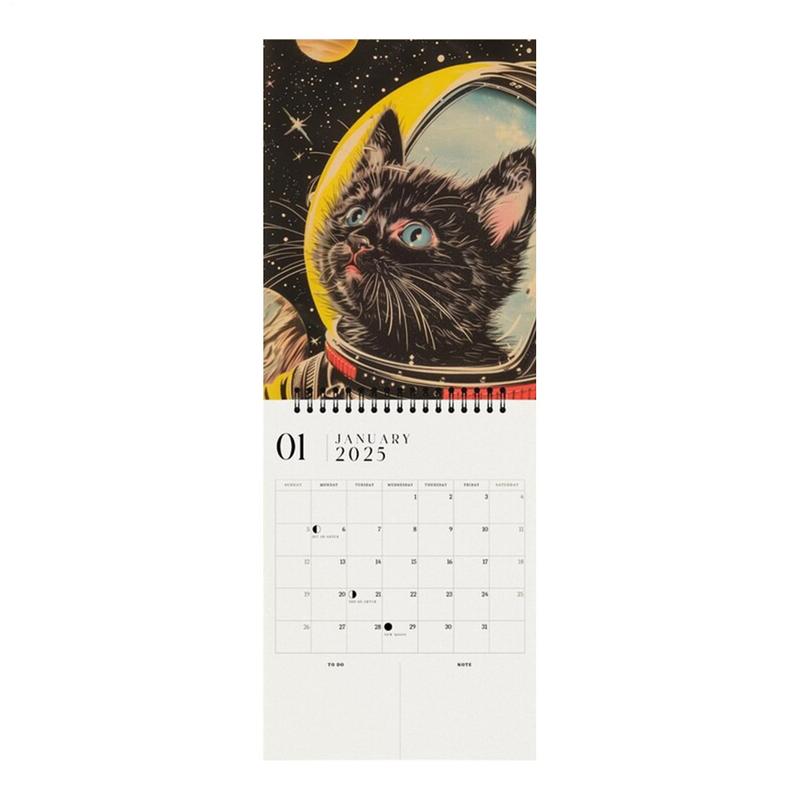 Space Cats 2025 kalender grappige Space Cats kalender 2025 wandkalender maandkalender planner Sassy cadeau voor kattenliefhebbers