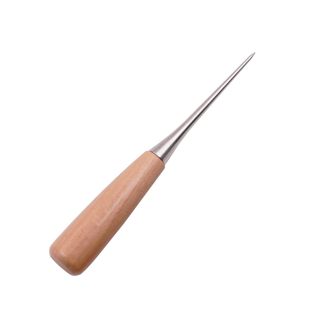 1 Pc bois Poignée Poinçon Aiguille Main Stitcher Cuir Punch Outil BRICOLAGE Réparation De Chaussures Crochet Outil Poinçon Trou En Cuir Outils Cuir accessoires: wood