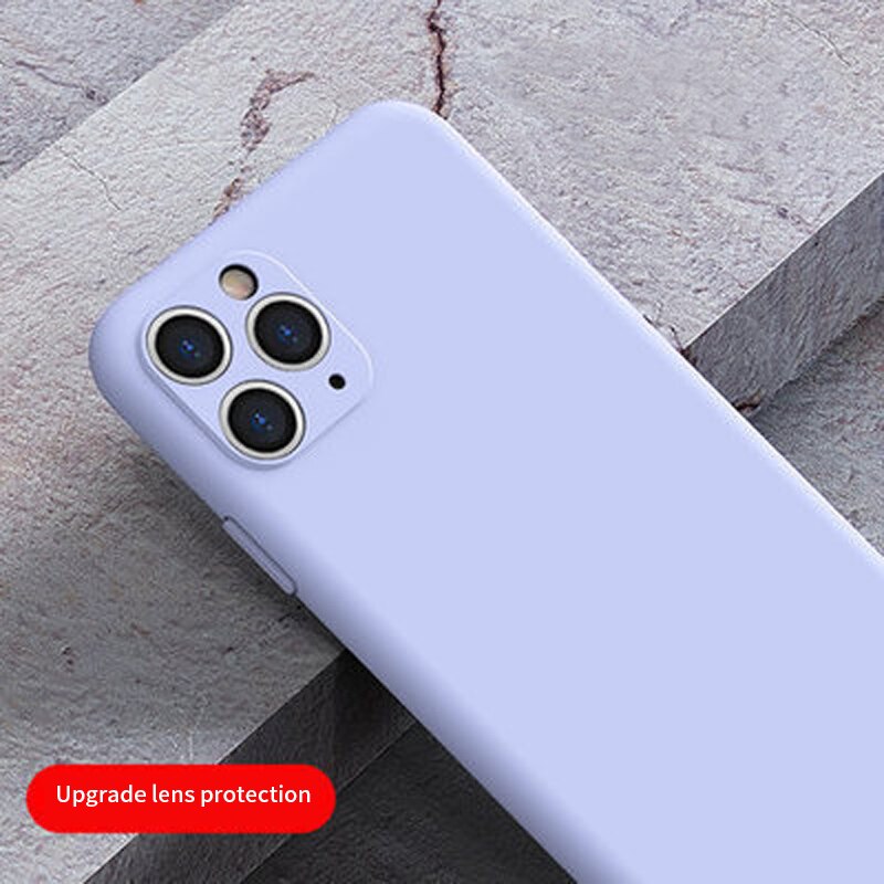 Mobile phone case fine hole full coverage camera liquid silica gel is suitable falling protection cover: violet