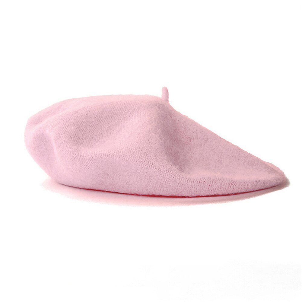 Vintage Vrouwen Winter Warm Baret Candy Kleur Casual Beanie Hat Cap Hoofd Slijtage Mode Accessoires Baret Elegante Hoeden Red blauw: pink