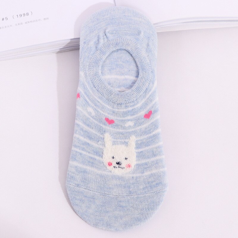 Meias de barco femininas, meias curtas de algodão de animais invisíveis e coloridas, confortáveis, para o verão, 1 par xg36 2 peças: xg36lan