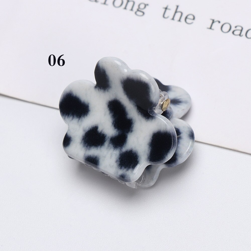 1 stuks Mini Acryl Klavertje Vier Haarspelden Vrouwen Kleurrijke Haar Klauwen Clips Clamp Haarspeldjes Haarspelden Styling Tools Accessoires: 6