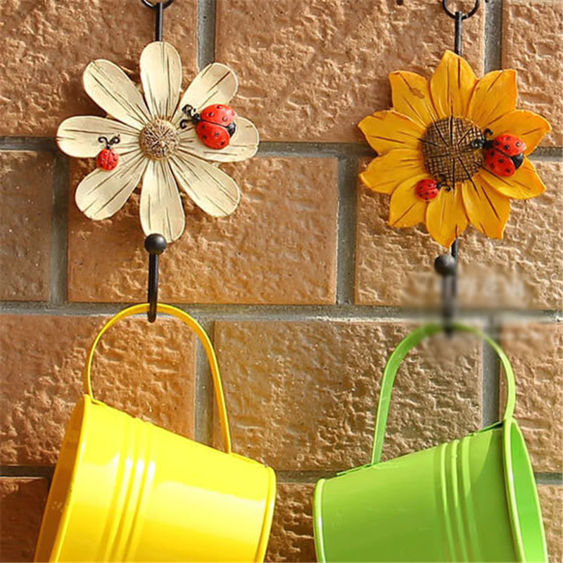 1pc hushållskrokar harts blomformade hängare för nyckelhatt handduk väggkrokar heminredning