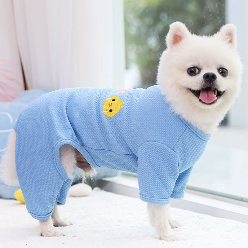 Pink Blue Cat Pajamas Dog Clothes Hoodie Jumpsuit Tracksuit Embroidery Dog Pyjamas Overalls For Small Dogs Chihuahua Yorkie 2XL