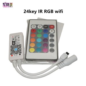 Magic Home DC5V 12V 24V Bluetooth controlador WiFi inalámbrico, RGB/RGBW IR RF LED Controller para 5050 WS2811 WS2812B Pixel led strip: 24key IR RGB wifi