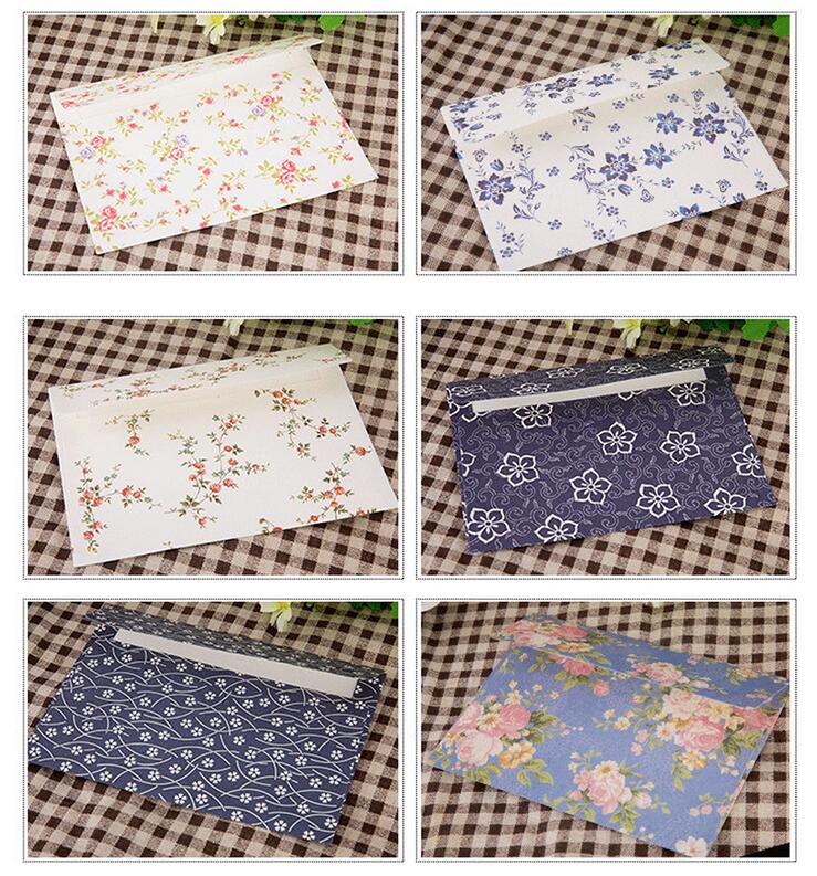 12pcs/lot exquisite flower envelope letterhead cherry roses letter paper fresh and floral envelope love letters