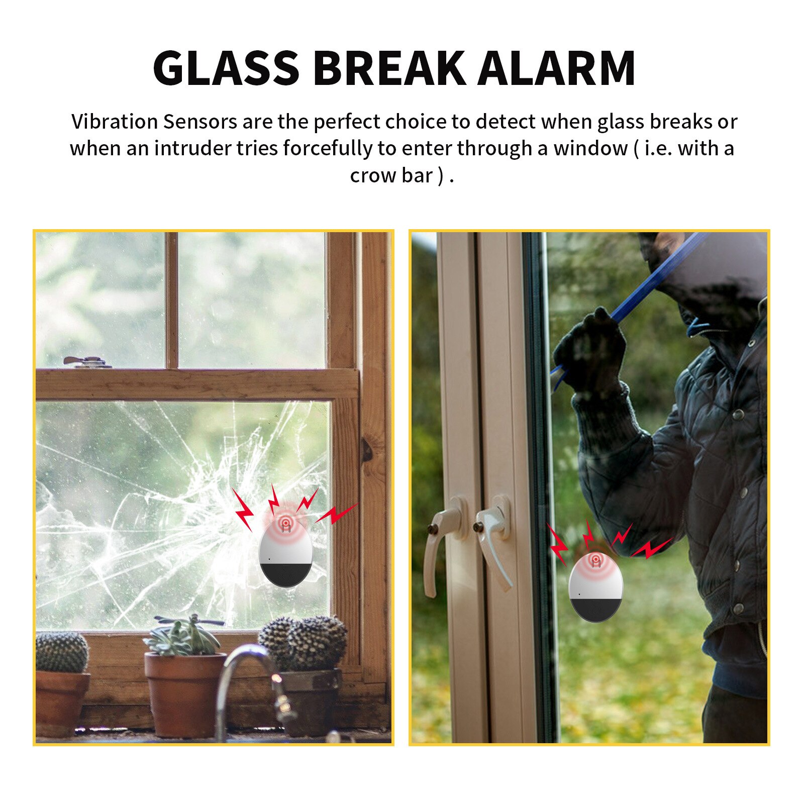 Sicherheit Vibration Sensor Detektor Tür Fenster Alarm für Warnung Einbrecher Eindringling Hause Sicherheit Alarm